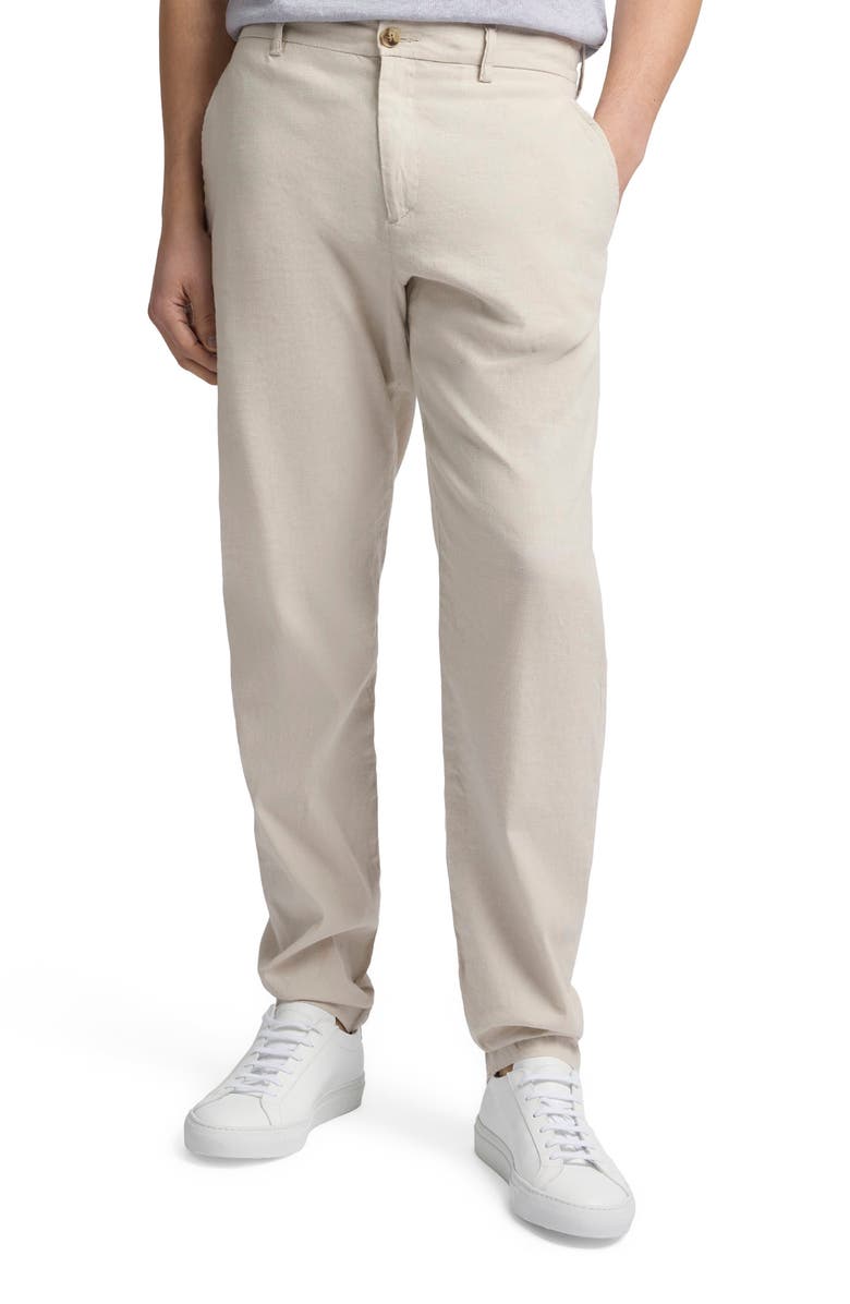 Onia Stretch Linen Trouser, Alternate, color, Stone