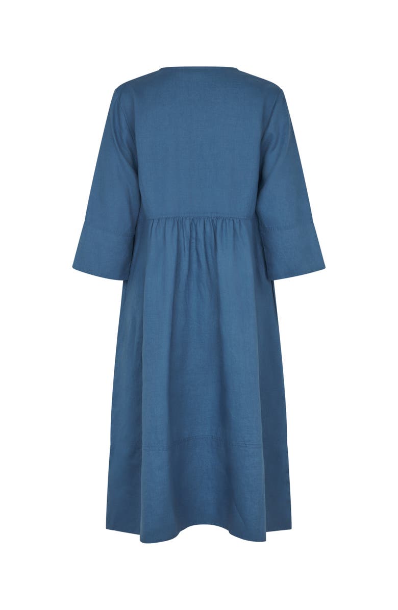 Masai Copenhagen MaNasya Linen Tunic Midi Dress, Alternate, color, Ensign Blue