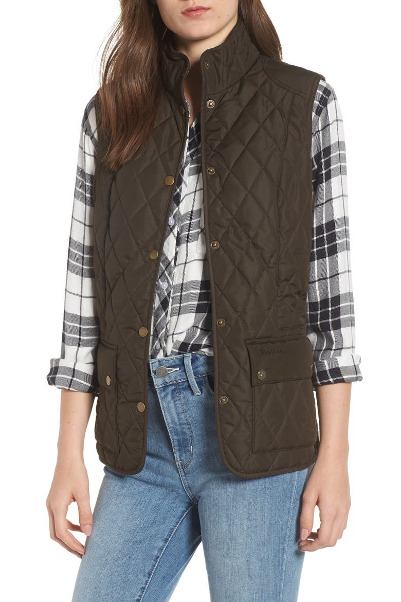 Saddleworth Quilted Vest, Main, color, OLIVE
