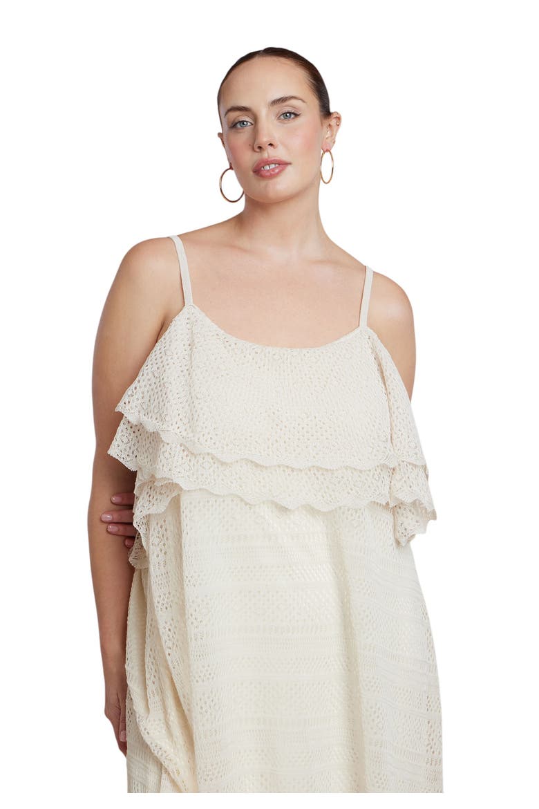 Crochet Knit Maxi Dress, Alternate, color, IRISH CREAM