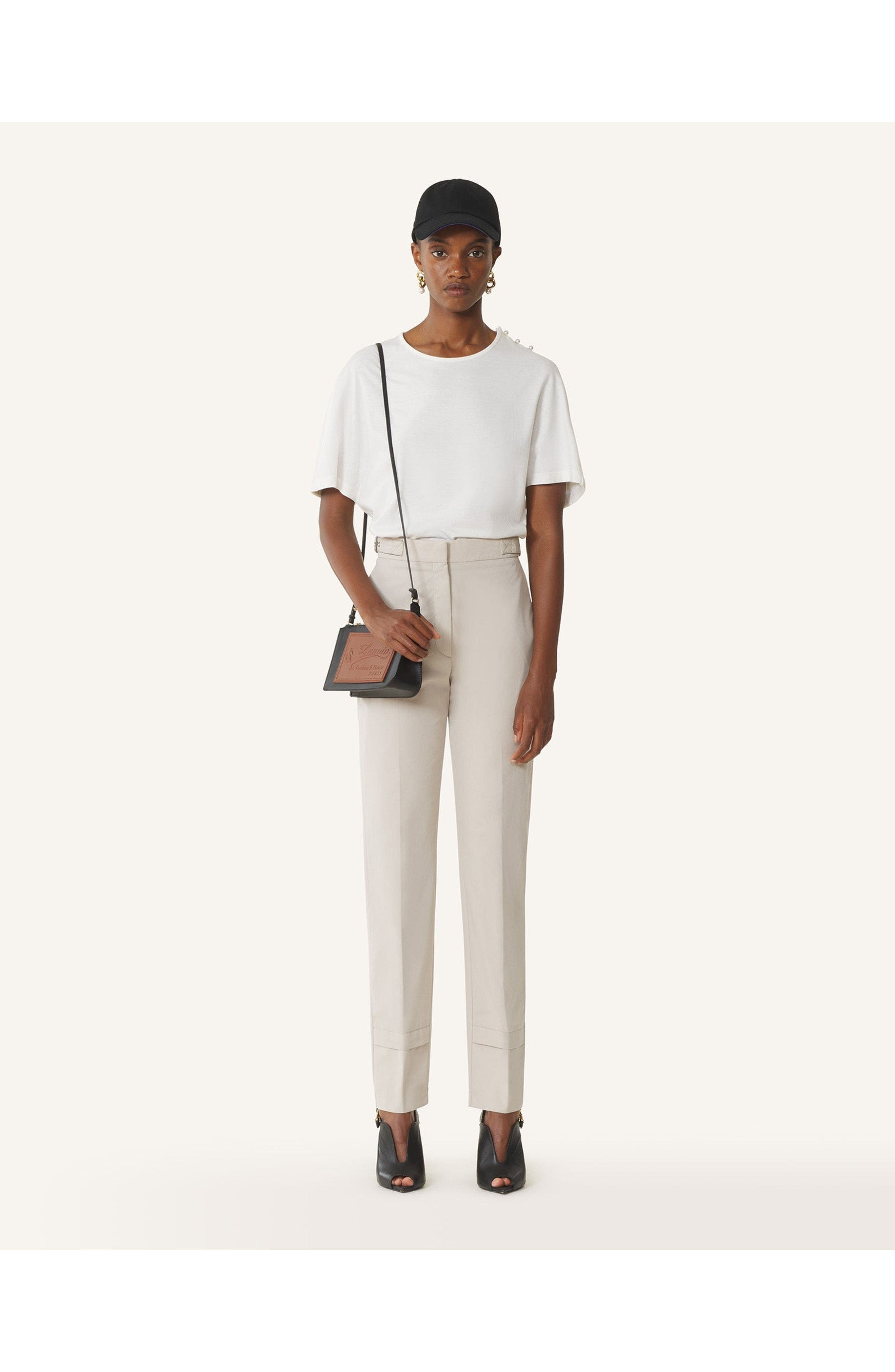 Lanvin Compagnon Small Zipped Bag In Smooth Leather, Alternate, color, Black/Cognac