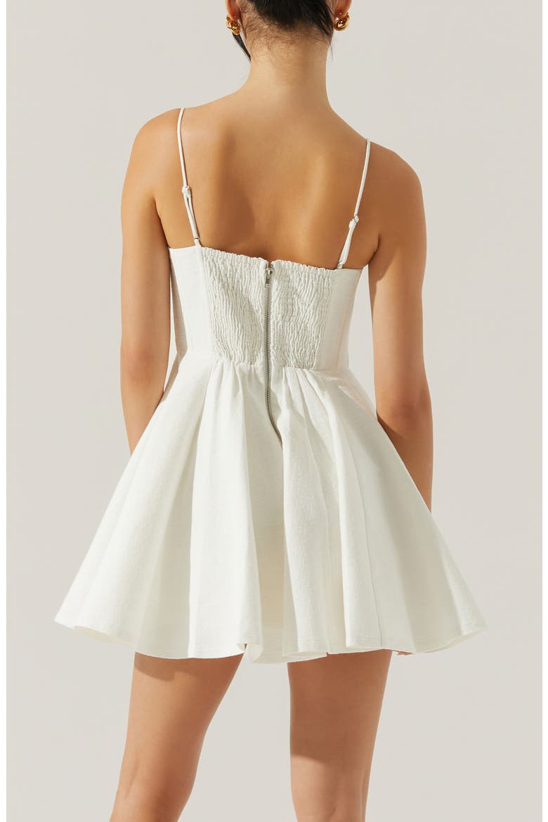 Fenna Corset Linen & Cotton Minidress, Alternate, color, WHITE