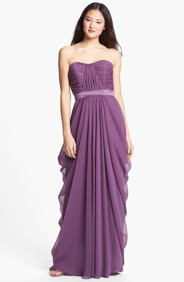 Lela Rose Bridesmaid Draped Chiffon Dress, Main, color, 