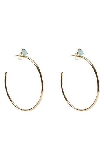 Argento Vivo Semiprecious Stone Hoop Earrings
