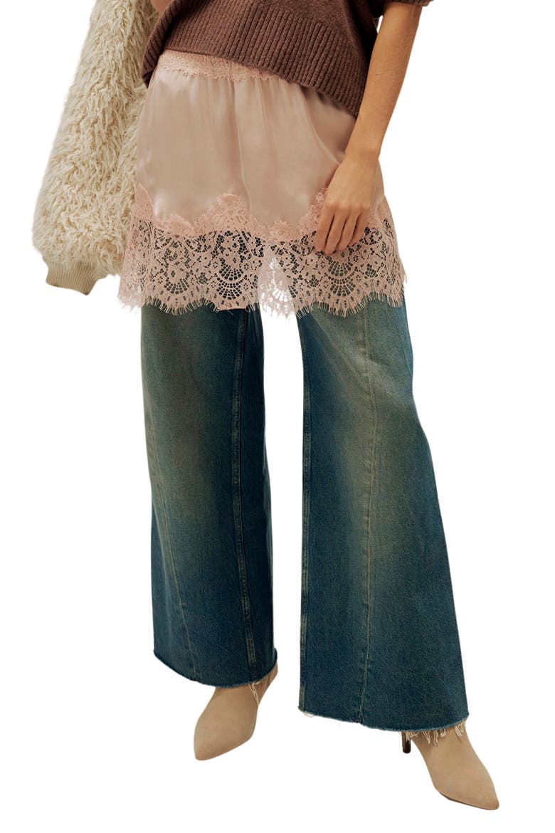 Meet in the Middle Half Slip Miniskirt, Main, color, PEACH PAISLEY