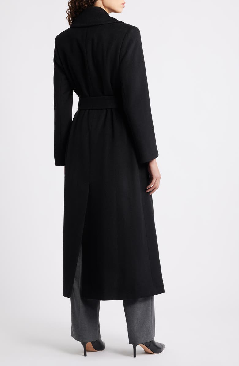 Lauren Ralph Lauren Belted Wool Blend Wrap Coat, Alternate, color, Black
