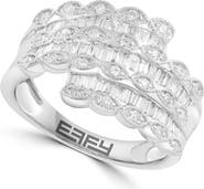 EFFY 14K White Gold Diamond Multi-Row Cluster Ring