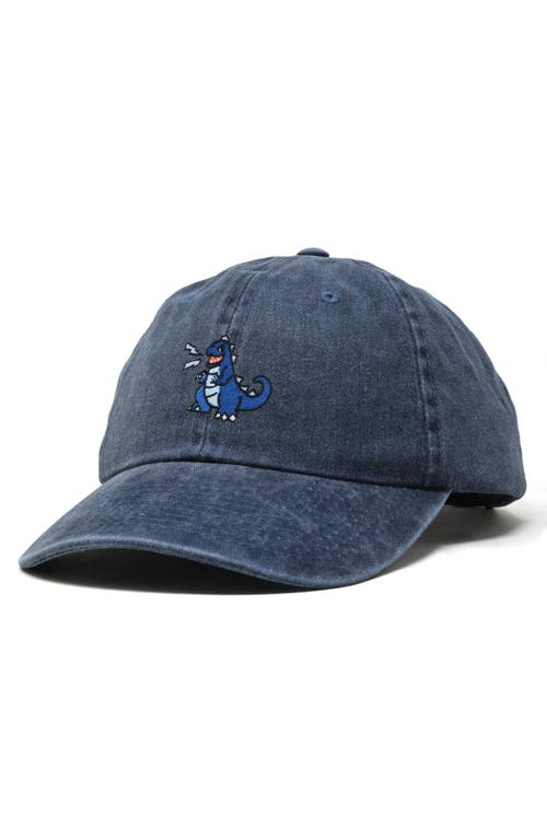 Dalix Big Lizard Cap In Washed Navy Blue