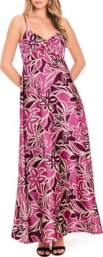 FLYING TOMATO Floral Empire Waist A-Line Maxi Dress