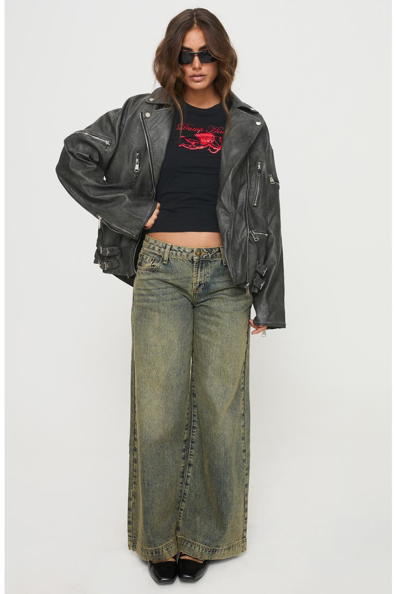 Magnets Faux Leather Jacket, Alternate, color, WASHED CHARCOAL