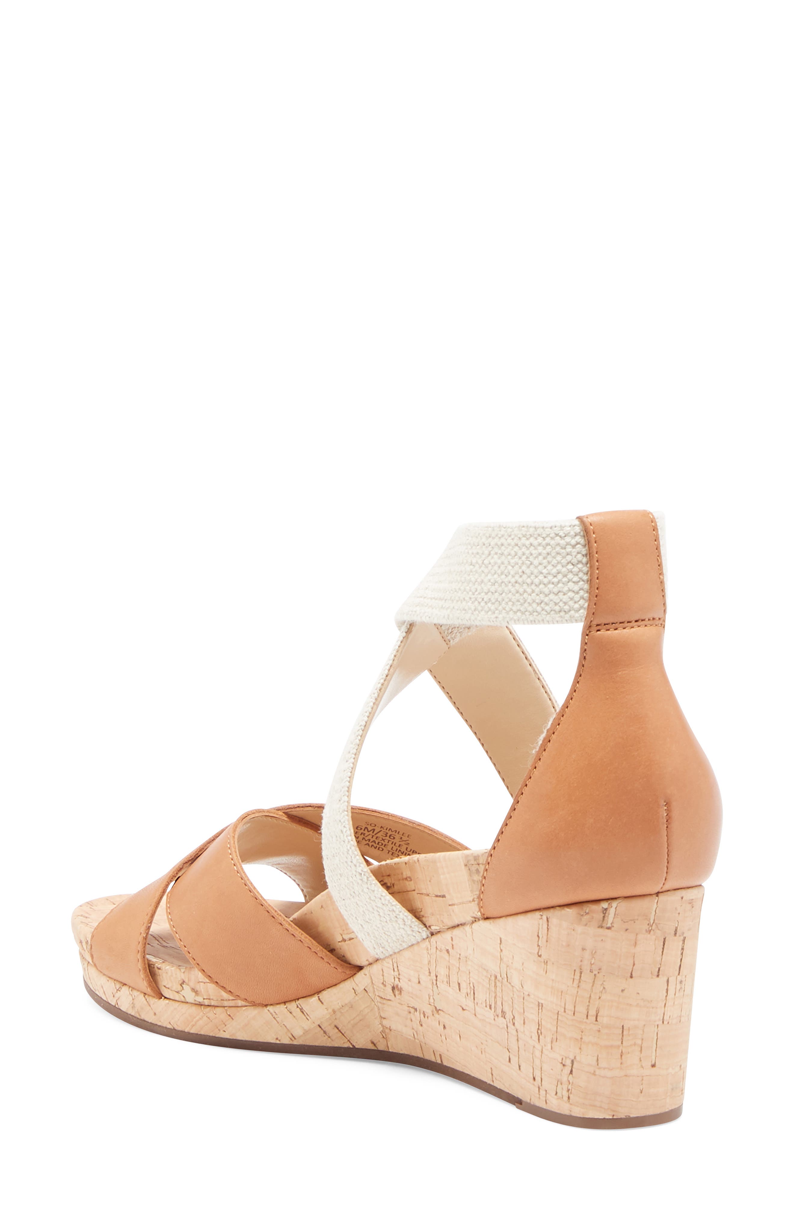 Kimlee Wedge Sandal, Alternate, color, ACACIA TAN LEATHER