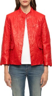 Zadig & Voltaire Veryn Cuir Crinkled Leather Jacket