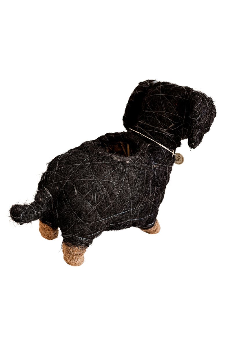 LIKHA Dachshund Handwoven Planter, Alternate, color, Black / Brown