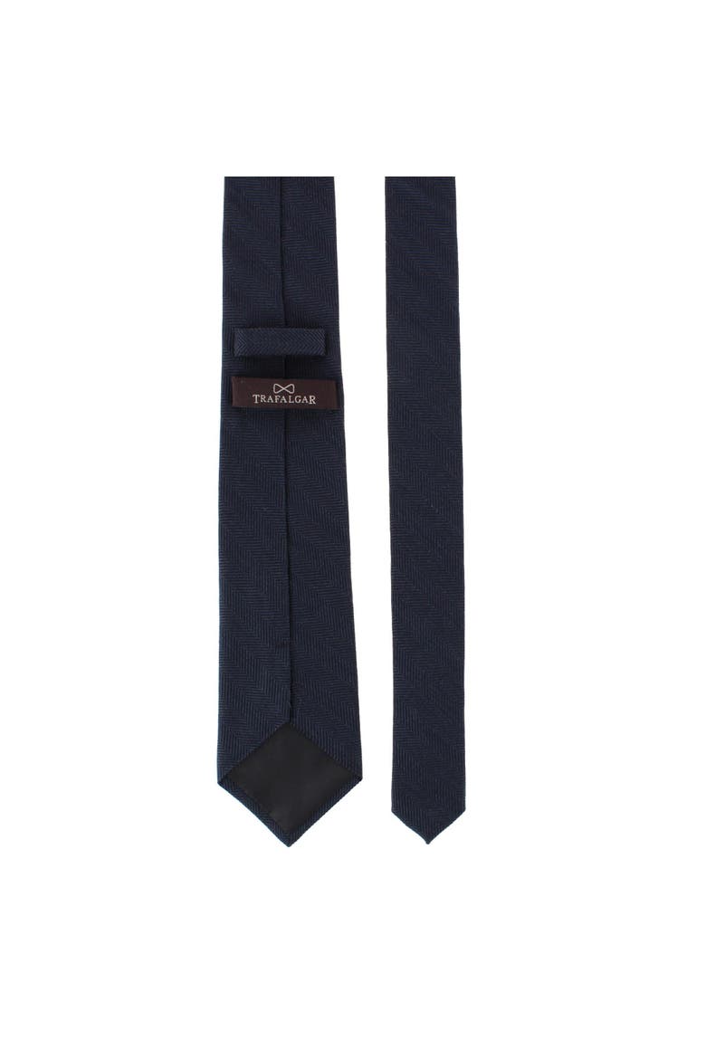 Classy Herringbone Wool Blend Business Necktie, Alternate, color, Black