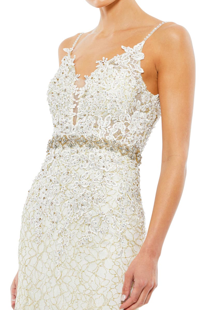 Mac Duggal Floral Appliqué and Lace Trumpet Gown, Alternate, color, 