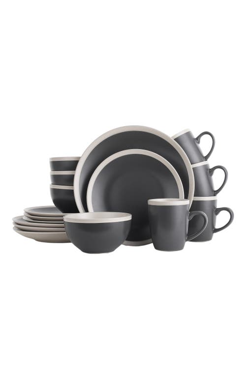 Stone Lain Serenity Stoneware 16-piece Dinnerware Set In Black