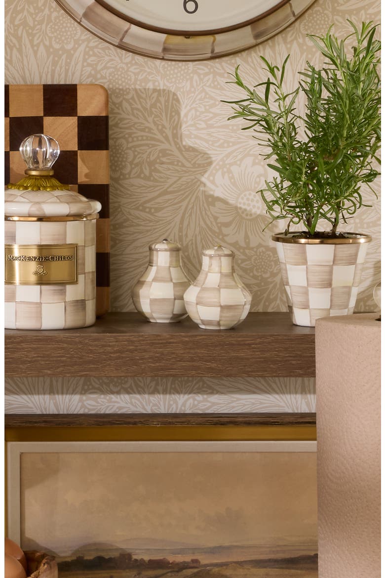 Mocha Check Salt & Pepper Shaker Set, Alternate, color, MOCHA