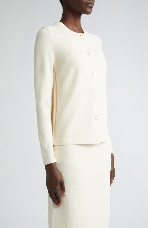 St John St. John Collection Santiago Lightweight Cardigan In White