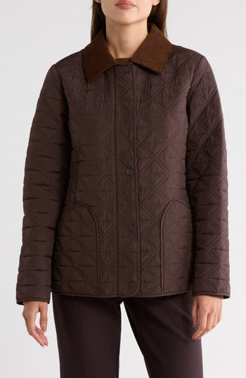 Bernardo Quilted Barn Jacket In Brown