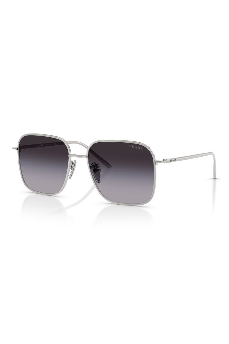 54mm Square Sunglasses, Alternate, color, SILVER / GREY GRADIENT