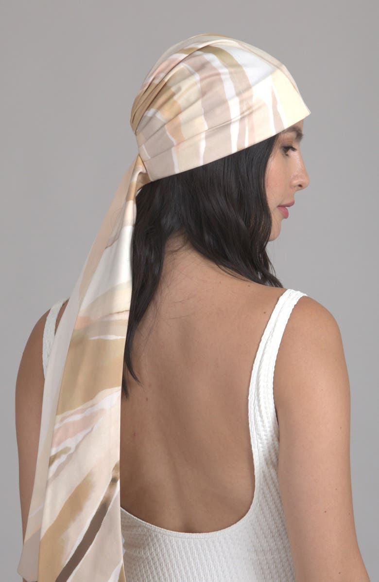 Eugenia Kim Gigi Satin Head Wrap, Alternate, color, Ivory/ Beige