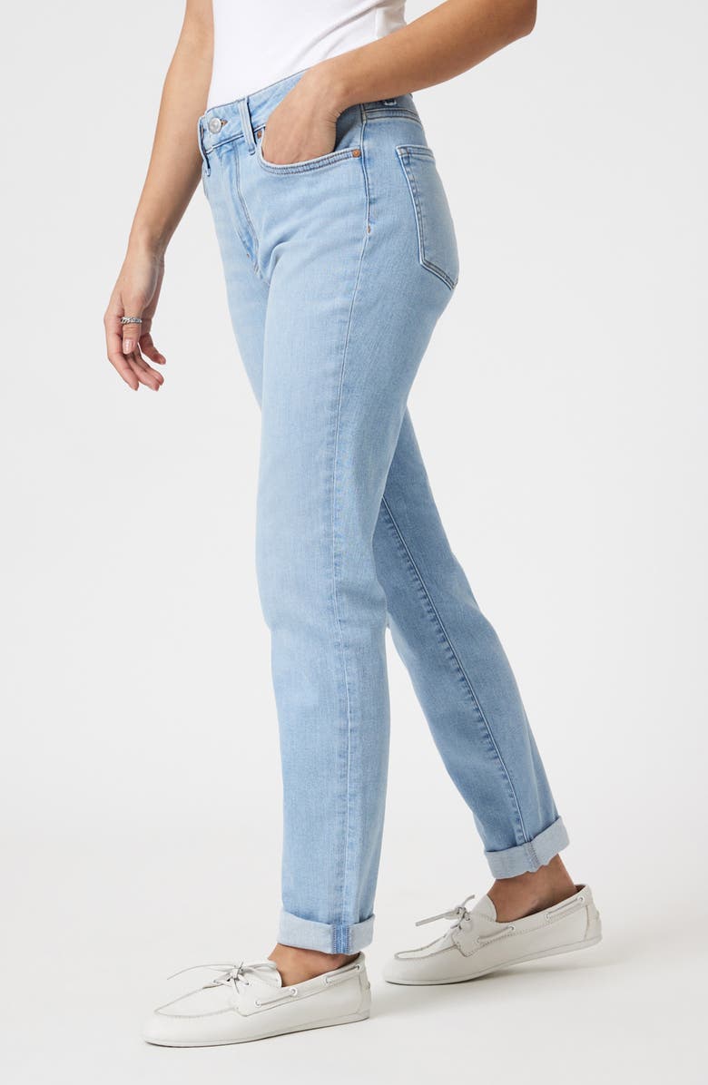 Mavi Jeans Kathleen High Waist Cuffed Slim Straight Leg Jeans, Alternate, color, Light Blue Flex Blue