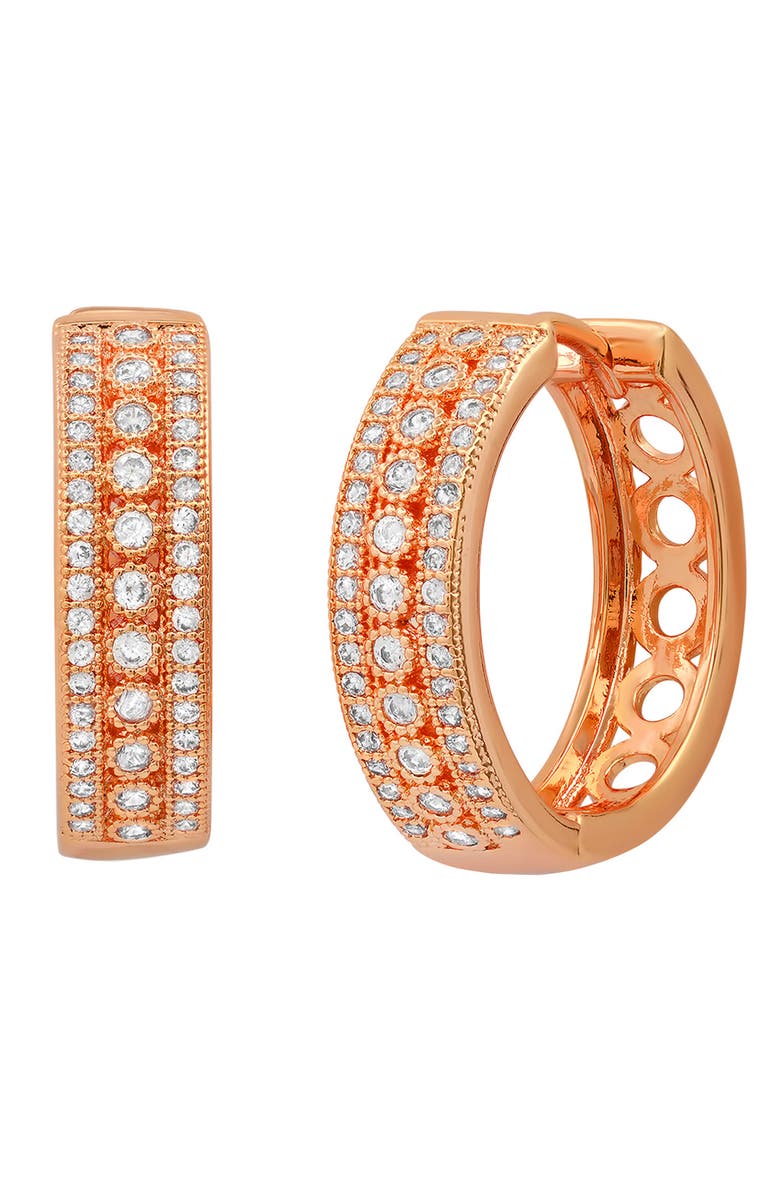 HMY JEWELRY 18K Gold Plated Brass Earrings, Main, color, 