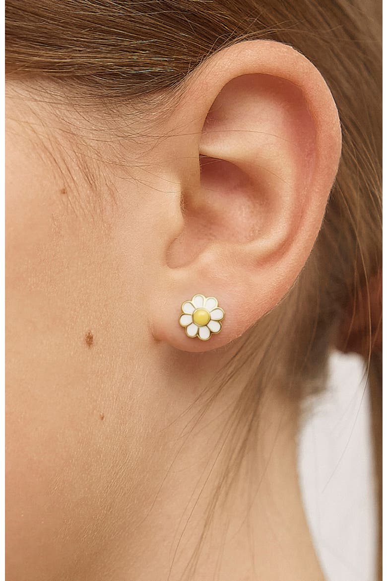 Delightful Daisy Plated Earrings, Alternate, color, Yellow