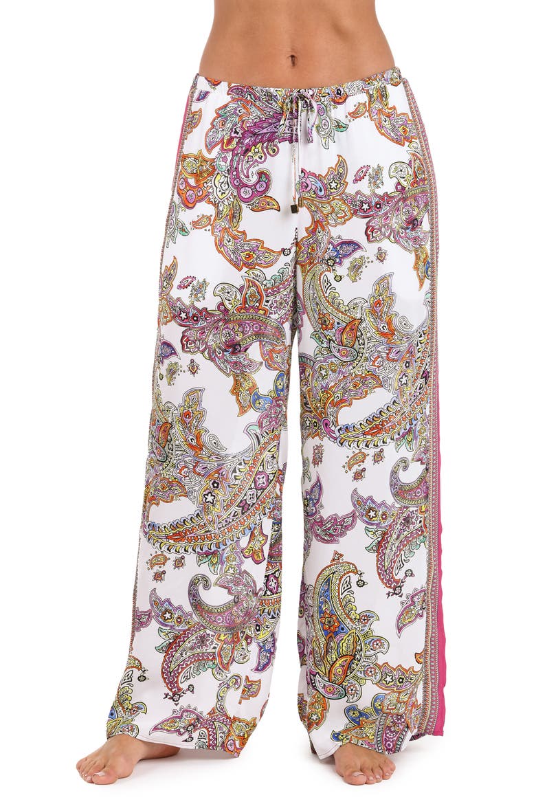 Geraldine Wide Leg Cover-Up Pants, Main, color, WHITE MULTI