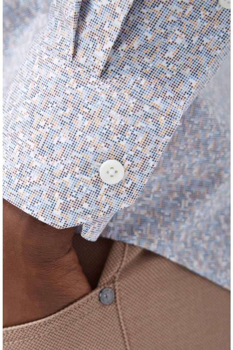 Julian Shaped Fit Stretch Print Button-Up Shirt, Alternate, color, DESERT