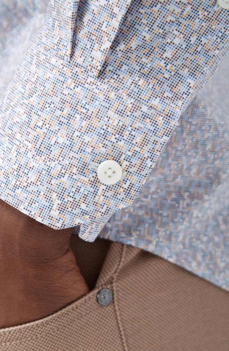 Bugatchi Julian Shaped Fit Stretch Print Button-Up Shirt, Alternate, color,