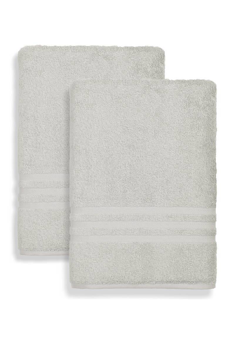 Denzi Turkish Cotton Bath Towel - Set of 2, Alternate, color, GREY