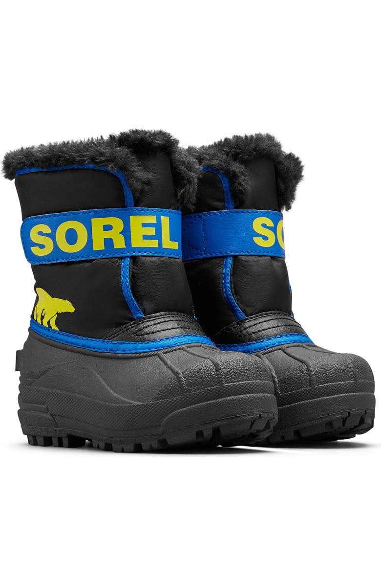 SOREL Kids' Snow Commander Insulated Waterproof Boot, Main, color, Black/ Super Blue