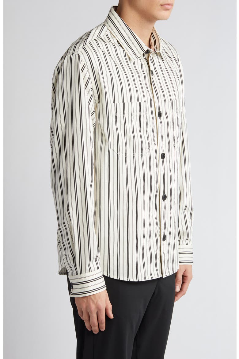 Erato Stripe Button-Up Shirt, Alternate, color, OPEN WHITE