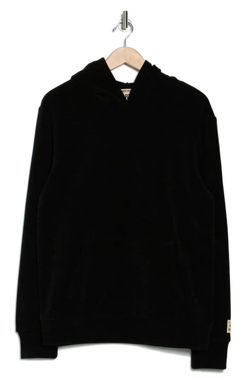 Fleece Factory Plush Faux Suede Hoodie In Black