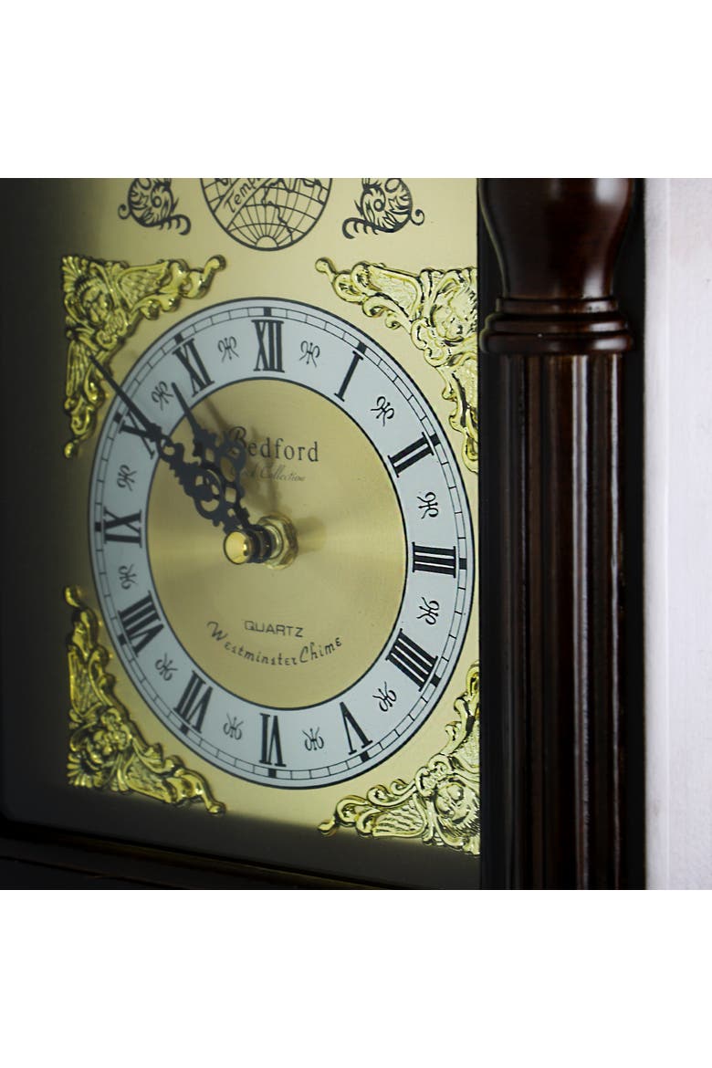 25.5in Antique Chiming Wall Clock with Roman Numerals, Alternate, color, Cherry Oak