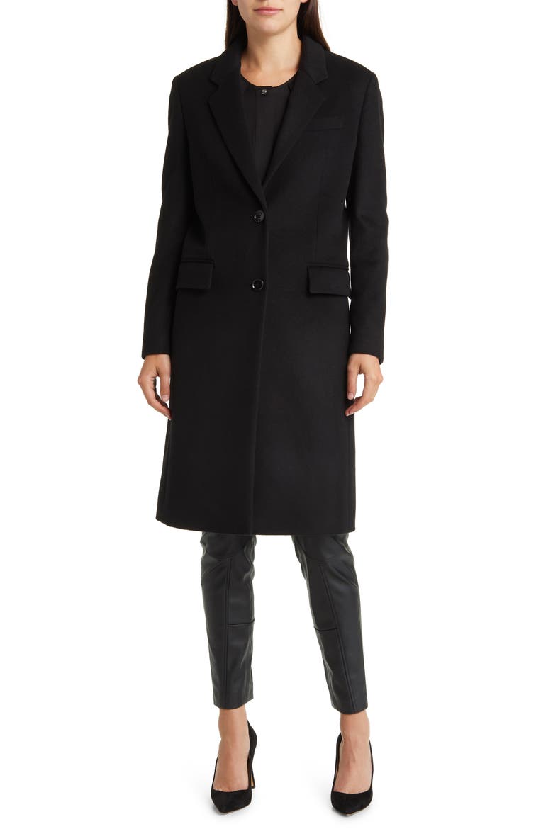 Catara Virgin Wool & Cashmere Coat, Alternate, color, BLK