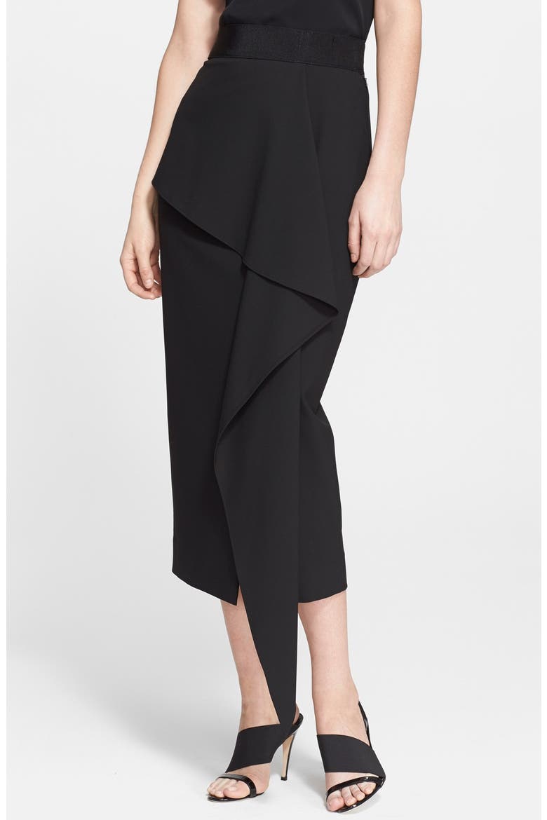 'Cascade' Midi Skirt, Main, color, BLACK