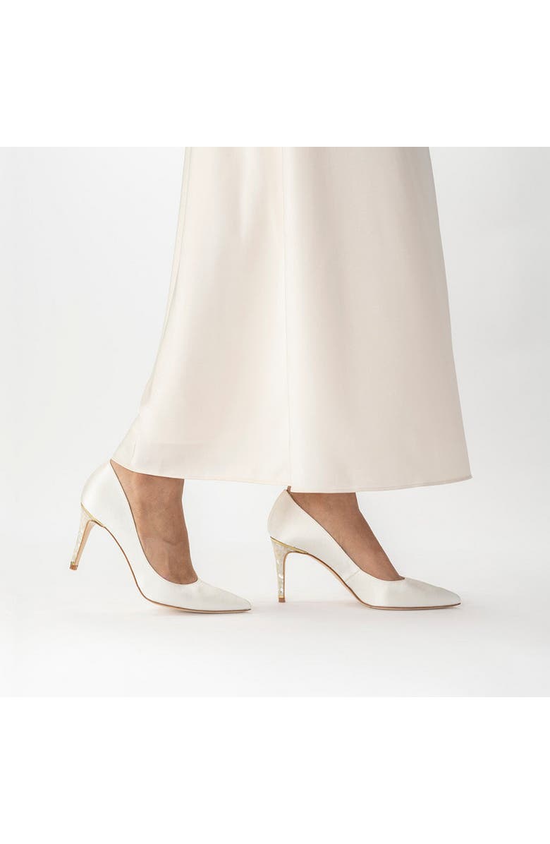 Freya Rose Chelsea Pointed Toe Pearl Heel Pump, Alternate, color, Ivory