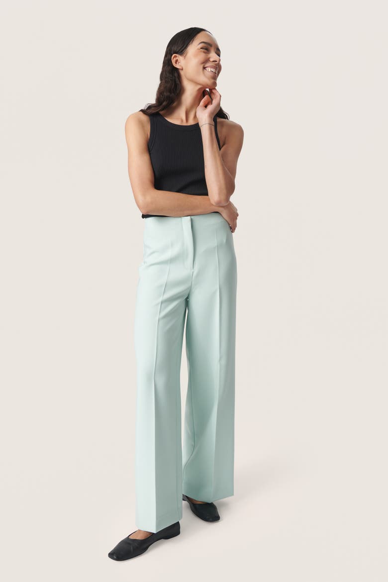 Corinne High-Waisted Wide Legs Trousers, Alternate, color, Surf Spray