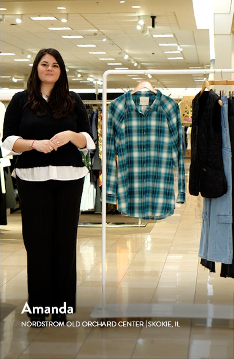 Oversize Plaid Cotton Button-Up Shirt, sales video thumbnail