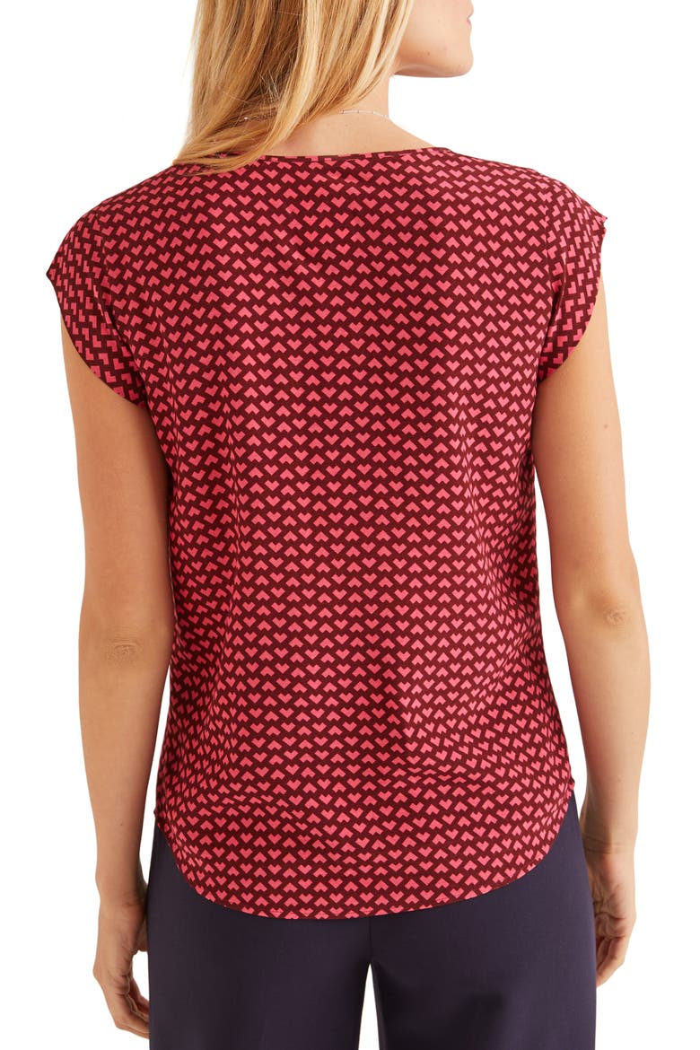 Pleated Front Top, Alternate, color, MAROON TICKER