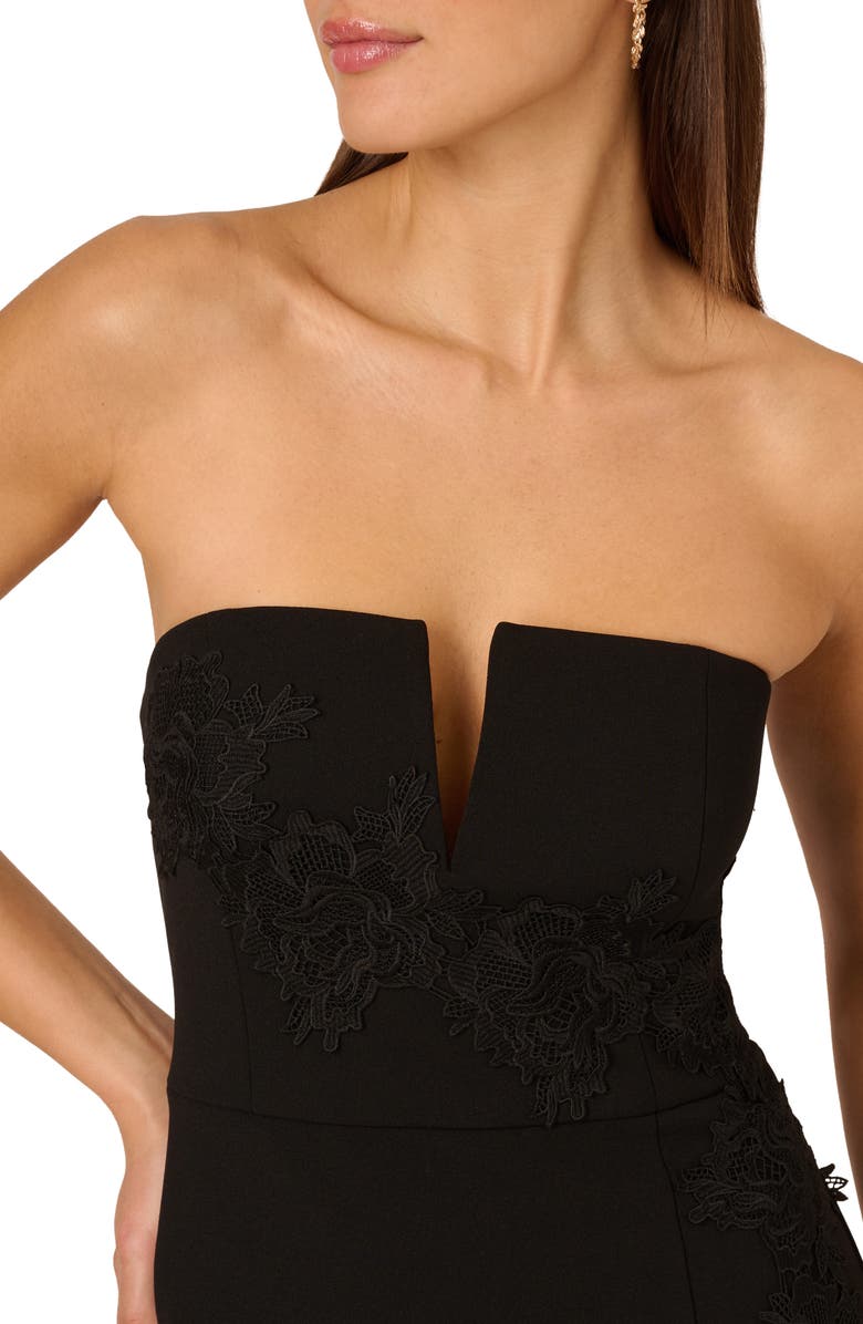 Adrianna Papell Strapless Notch Neck Cocktail Minidress, Alternate, color,