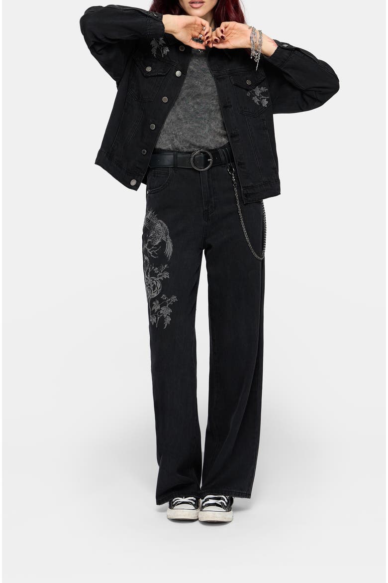 Cleo Phoenix Denim Jacket, Alternate, color, Black