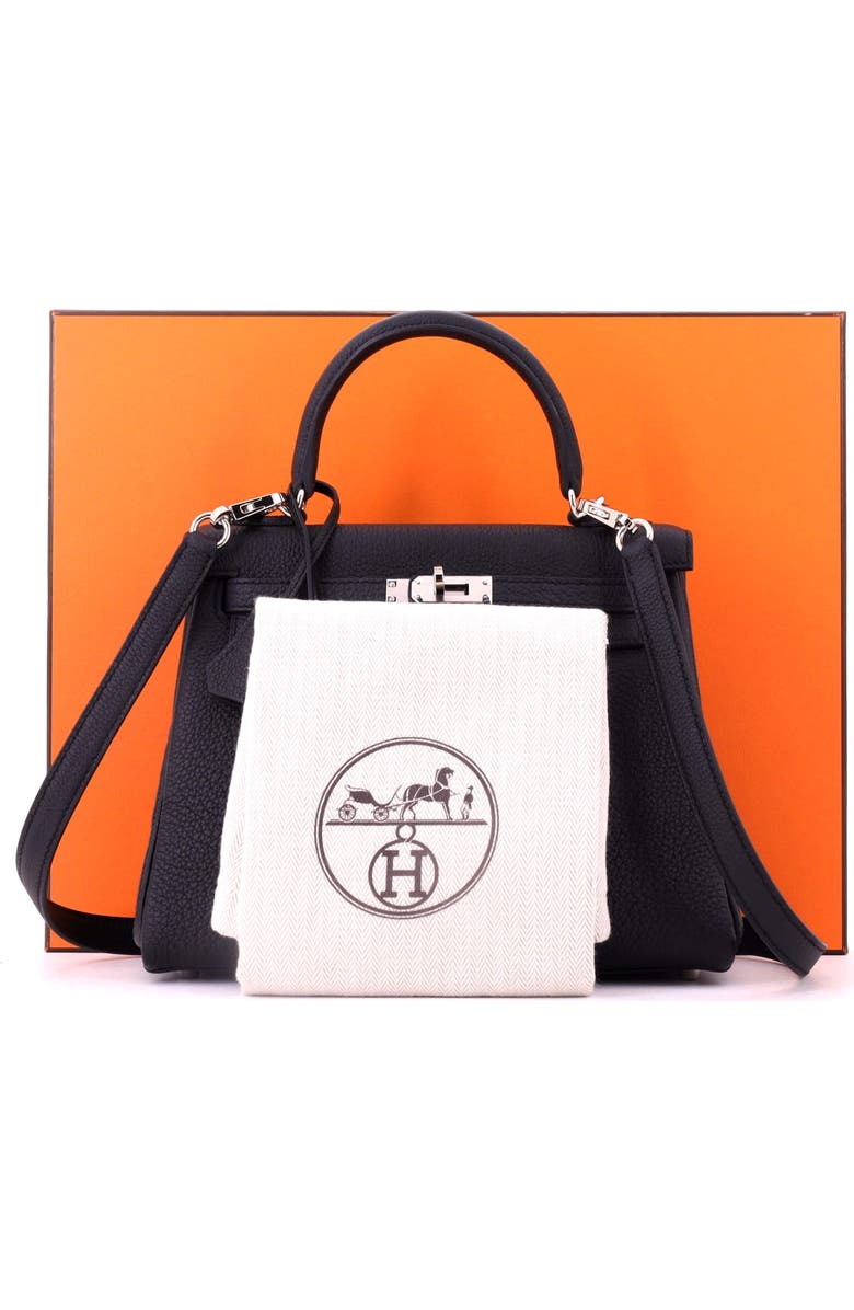 81034712 Kelly Handbag Black Togo with Palladium Hardware 25, Alternate, color, Noir