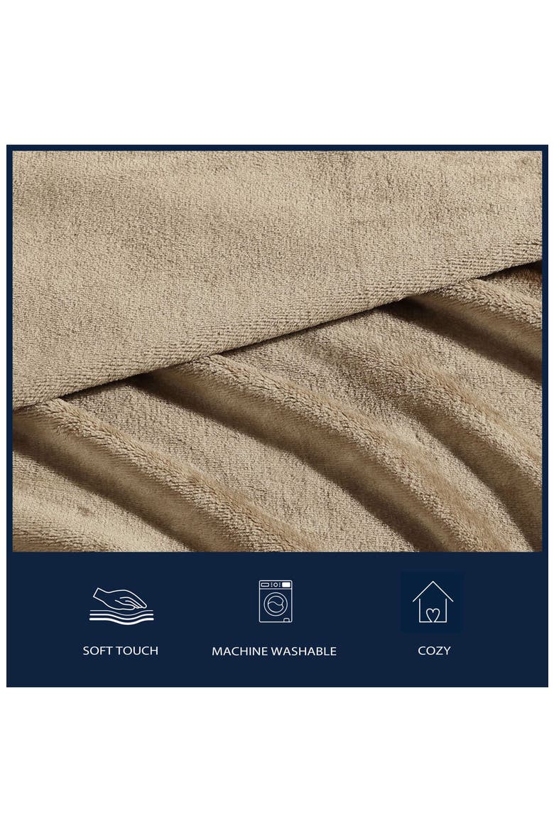 Soft Tides Plush Blanket, Alternate, color, BROWN