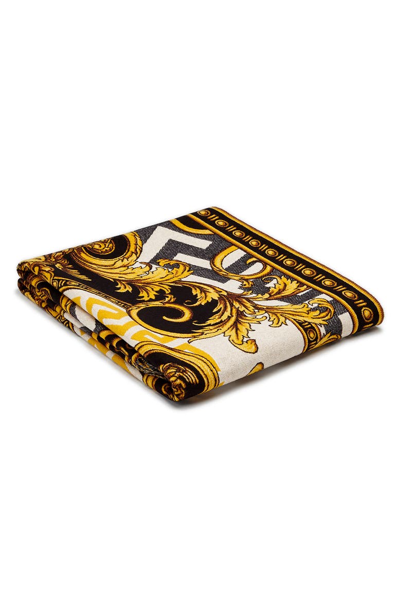 Versace La Coupe des Dieux Wool Throw Blanket, Alternate, color, 