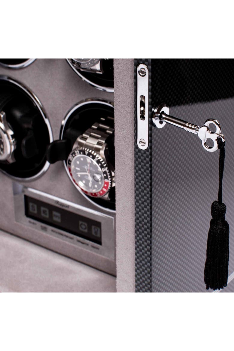 FORMULA SIX WATCH WINDER, Alternate, color, Carbon Fibre