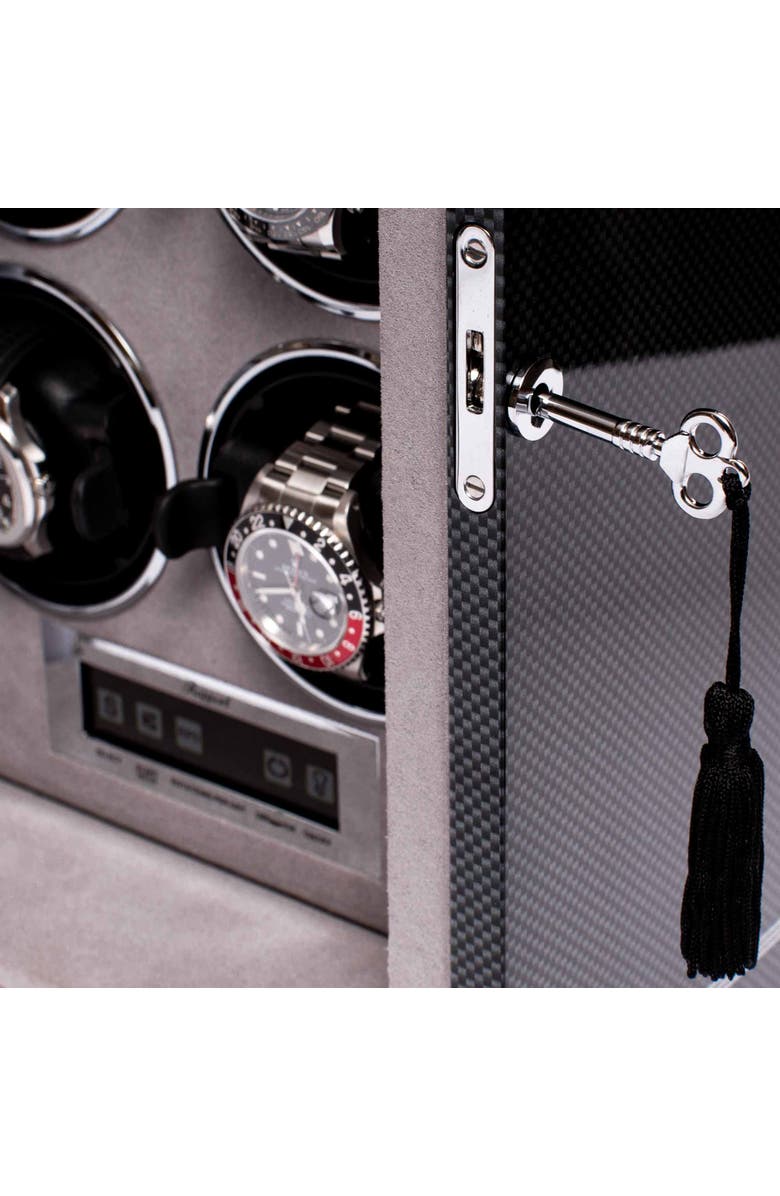 Rapport London FORMULA SIX WATCH WINDER, Alternate, color, Carbon Fibre