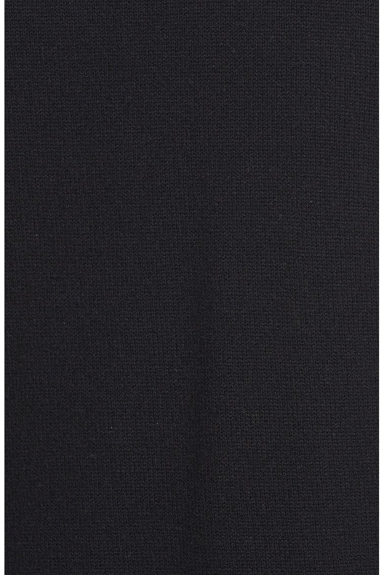 Faux Leather Pocket Ribbed Collar Sweater Vest, Alternate, color, BLACK